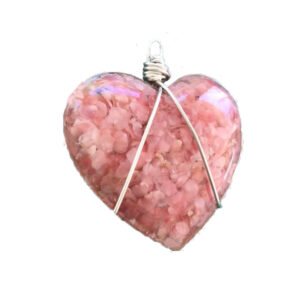 Pink sand large heart pendant