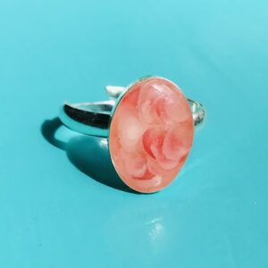 Pink sand small oval ring