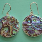 Abalone large round earrings