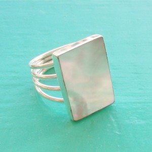 Rectangular Mother of Pearl Ring