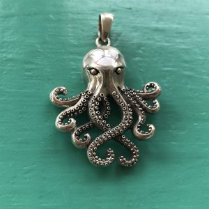 Sterling Silver Mother of Pearl Octupus Pendant