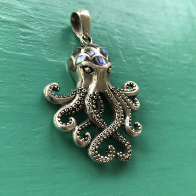 Sterling Silver Abalone Octupus Pendant
