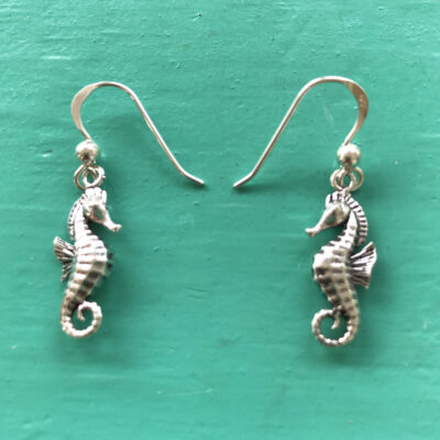 Sterling Silver Seahorse Drop Earrings