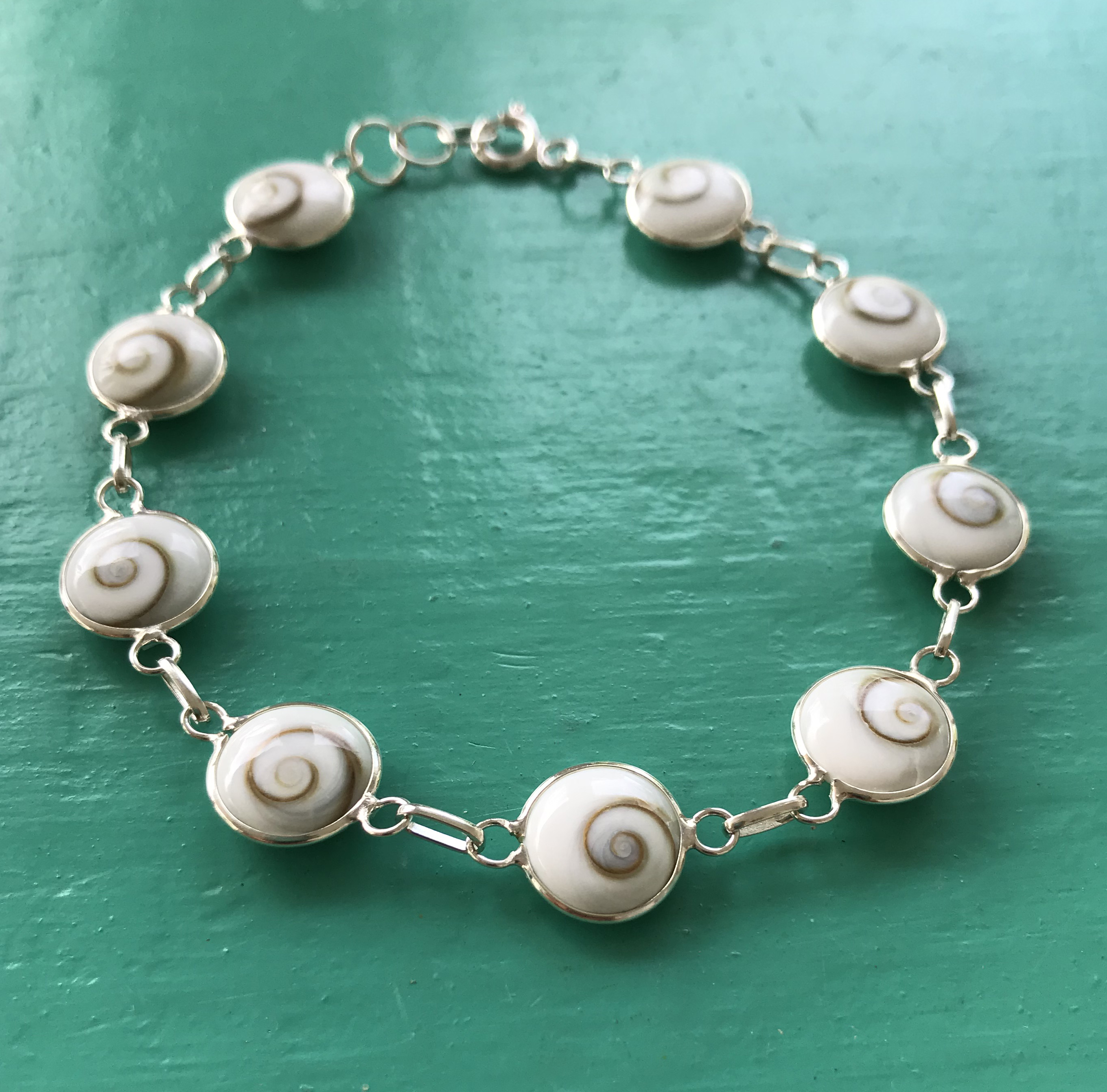 Silver Shell with Circle Bead Set