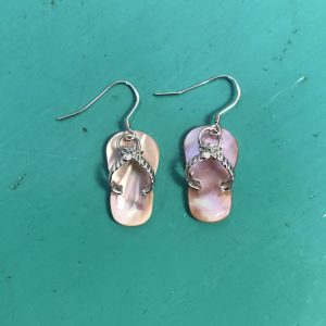 Pink Mother of Pearl Flip Flop Earrings
