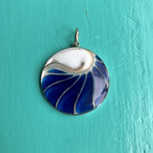Nautilus Small Round Two Sided Blue Pendant
