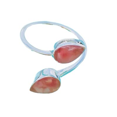 Pink sand double teardrop ring