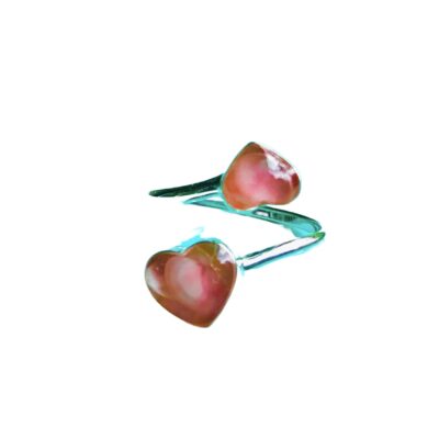 Pink sand double heart ring